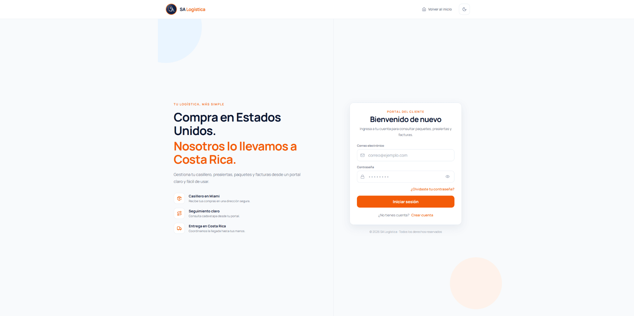 SA Logística customer login